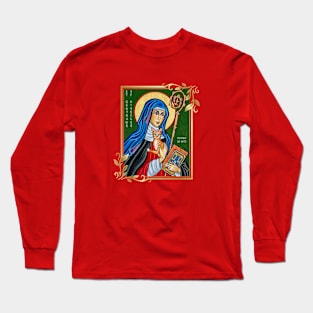 St. Gertrude of Nivelles Patron Saint of Cats Lovers Long Sleeve T-Shirt